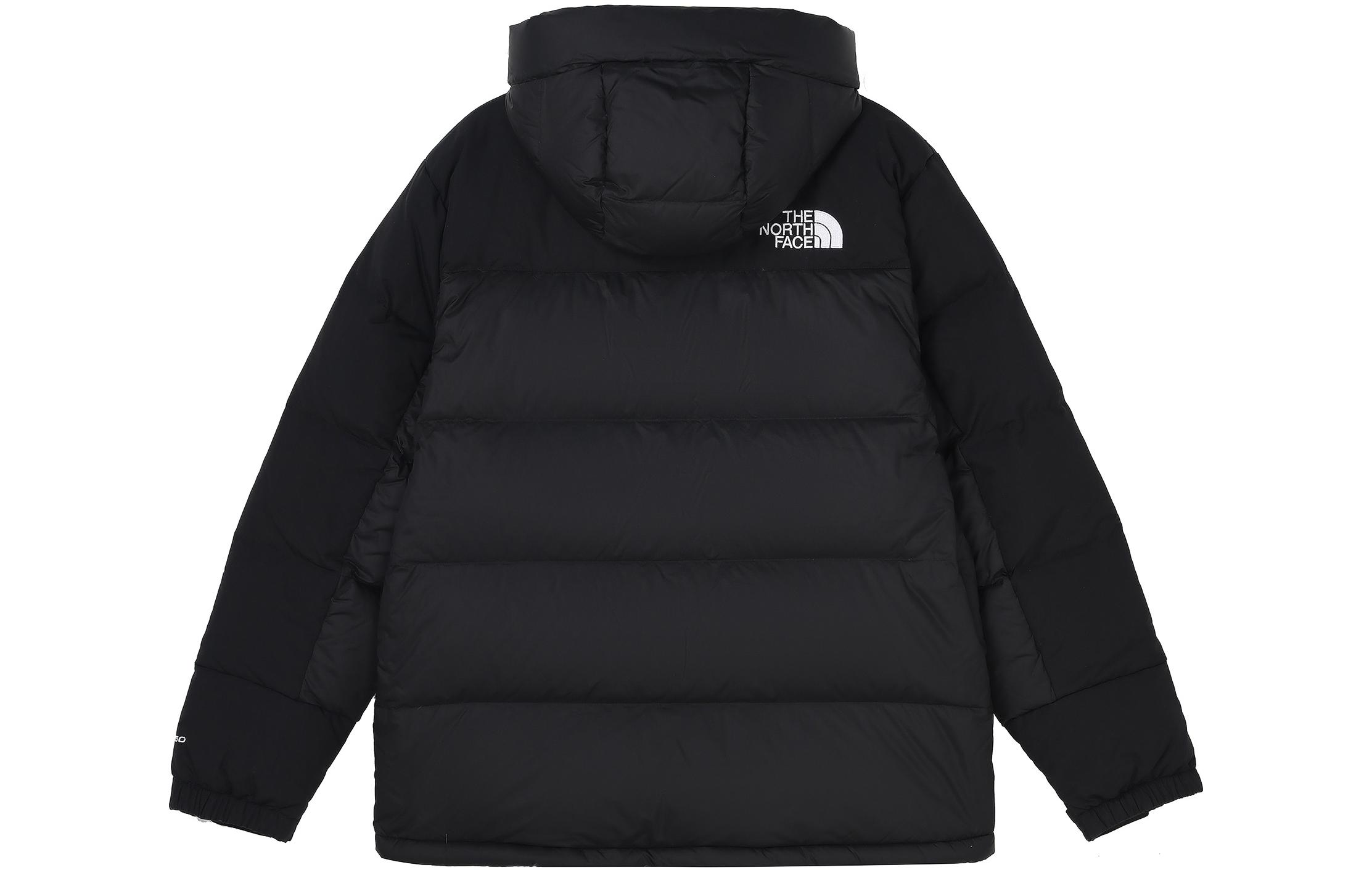 Lookbook ザ・ノース・フェイス ブラック ロゴ入りフード付き冬用ダウンジャケット NF0A4QYXJK3-YC