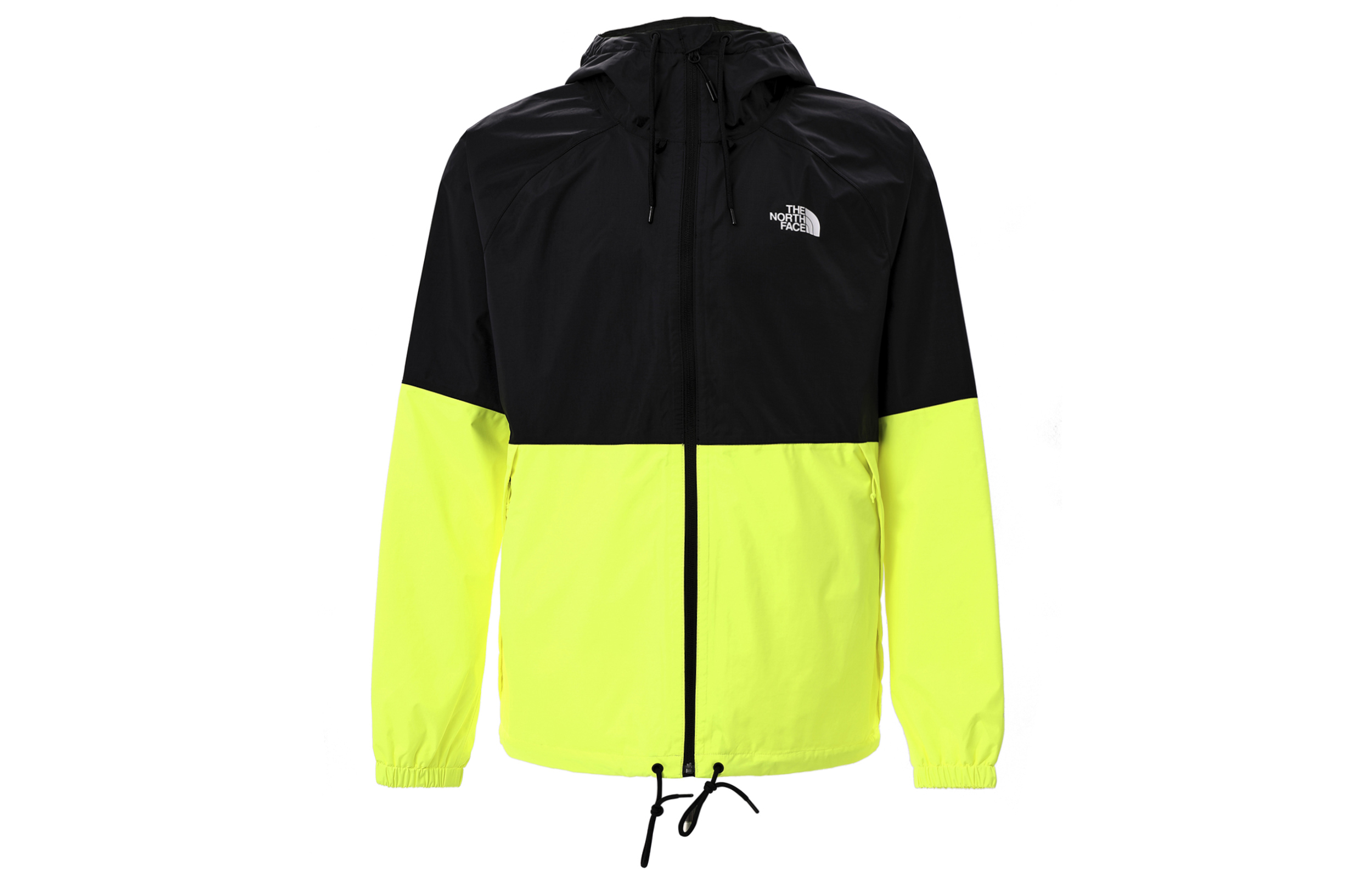 TNF Black Yellow Two-Tone Logo Print Zip-Up Hoodie Jacket NF0A7QF3-H21