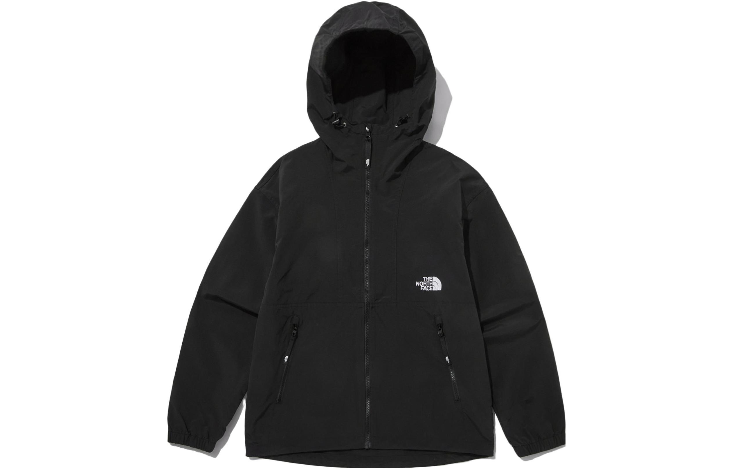 TNF Black Zip-Up Hoodie Jacket with Embroidered Logo NJ3BP10C