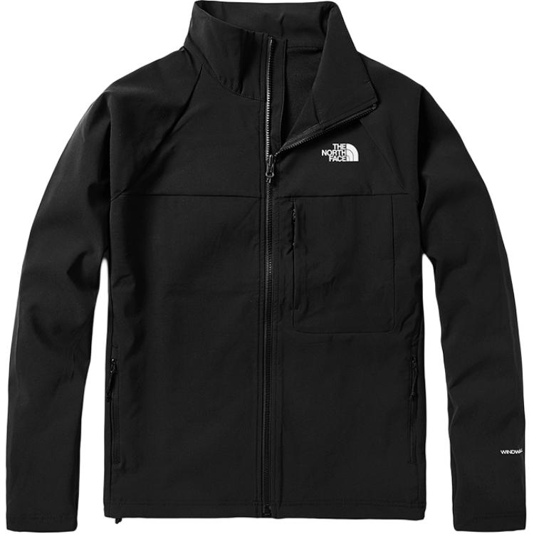 TNF Black Zip-Up Jacket with Small Logo and Stand Collar NF0A49ER-JK3