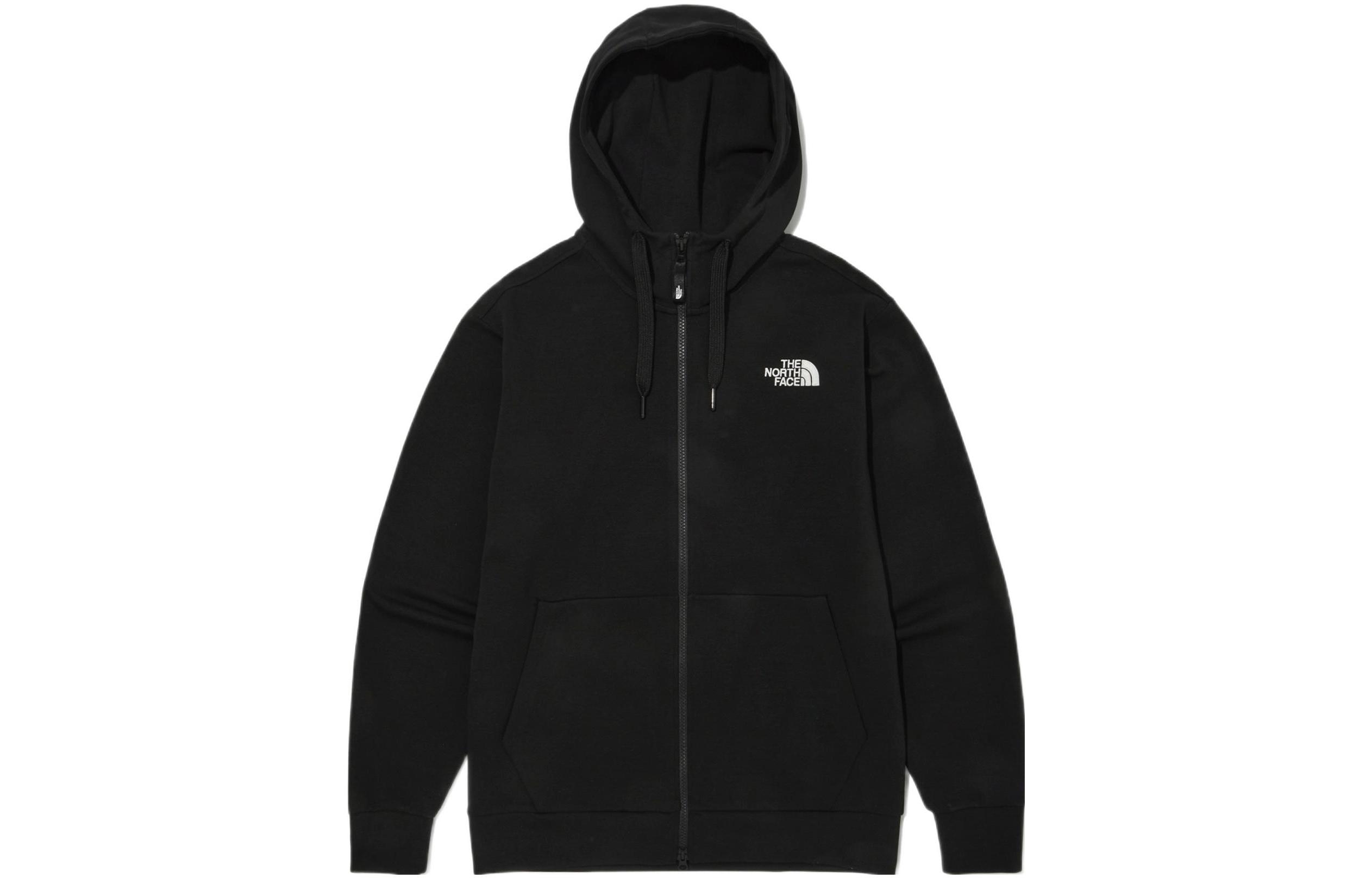 TNF Black Zip Hoodie Jacket with Printed Logo NJ5JN01J
