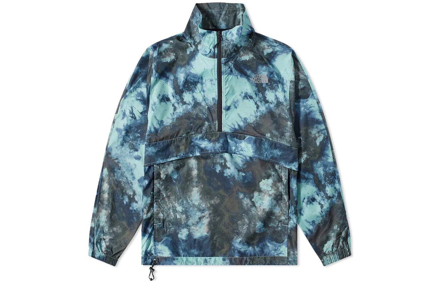 TNF Blue Black Half-Zip Logo Print Jacket NF0A7WW7-957