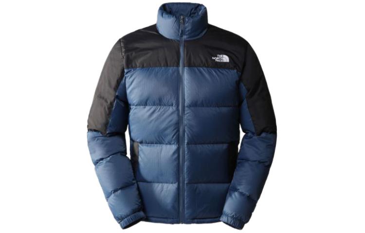 TNF Blue Colorblock Logo Embroidered Zipper Down Jacket NF0A4M9J-MPF