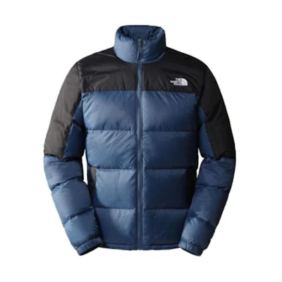 TNF Blue Colorblock Logo Embroidered Zipper Down Jacket NF0A4M9J-MPF