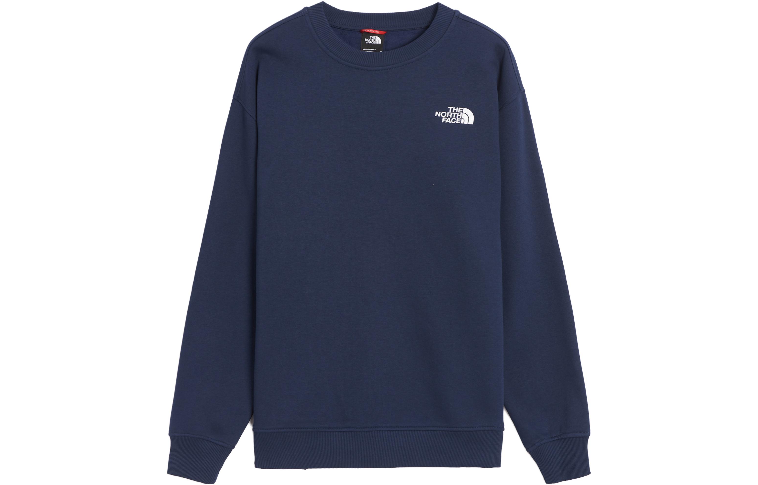 TNF Blue Crewneck Letter Print Long Sleeve Sweatshirt for Men NF0A7ZJA8-K21