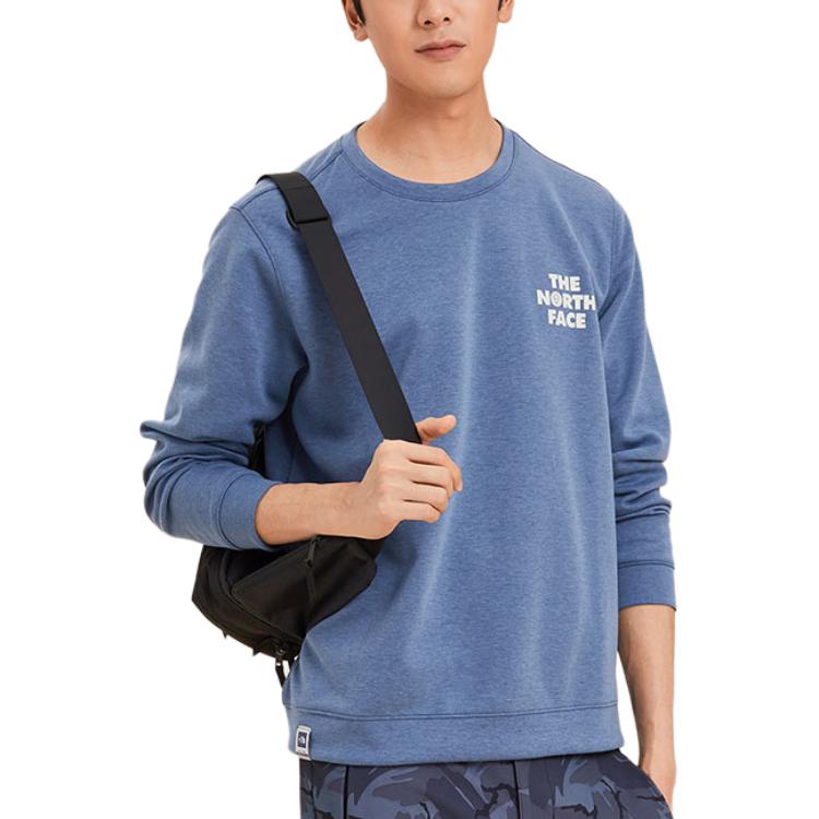 TNF Blue Crewneck Logo Print Pullover Sweatshirt NF0A46F4-HKW