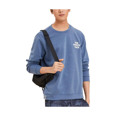 TNF Blue Crewneck Logo Print Pullover Sweatshirt NF0A46F4-HKW