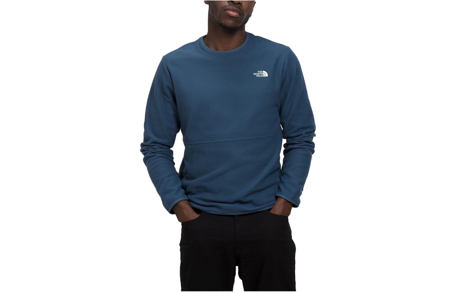 TNF Blue Crewneck Pullover Sweatshirt with Logo Print NF0A84QF-HDC