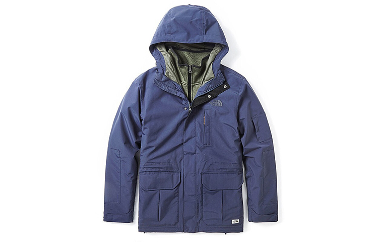 TNF Blue Fleece Outdoor Hooded Jacket 3VU9-H2G