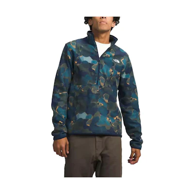 TNF Blue Full-Print Slim-Fit Long-Sleeve Sweatshirt NF0A7ZX7-OQ4