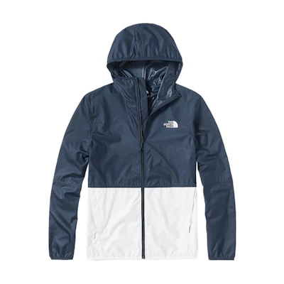 TNF Blue/Grey Logo Print Zip-Up Hoodie Jacket Long Sleeve NF0A4NEF-5TZ
