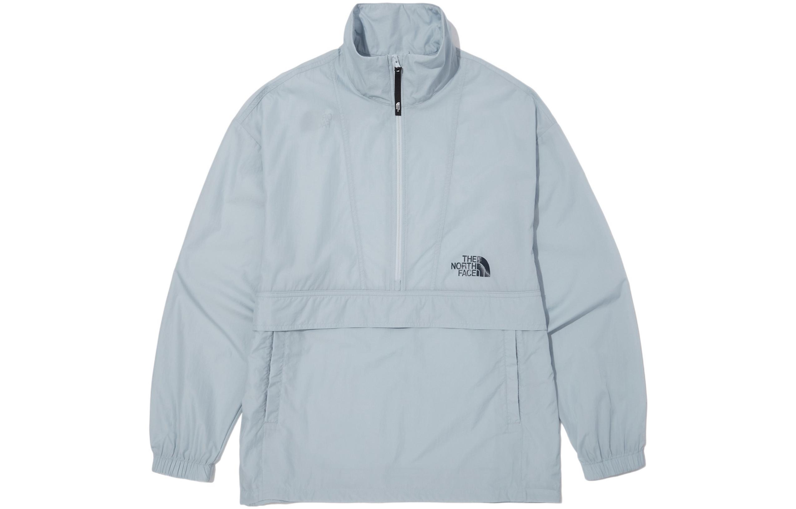 TNF Blue Half-Zip Pullover Jacket with Solid Logo Print NA3BN05C