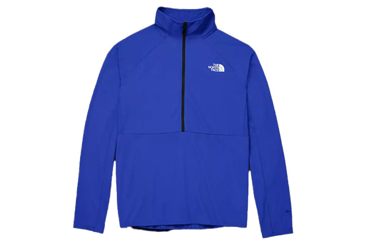The North Face Blue Half-Zip Pullover Logo Printed Long-Sleeve Sweatshirt NF0A5J8R-CZ6