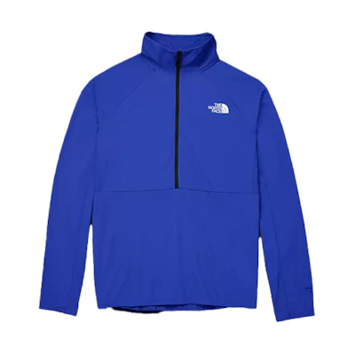 TNF Blue Half-Zip Pullover Logo Printed Long-Sleeve Sweatshirt NF0A5J8R-CZ6