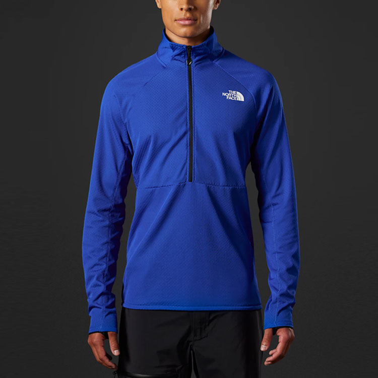 Lookbook The North Face Sudadera Azul Media Cremallera Manga Larga con Logo Impreso NF0A5J8R-CZ6