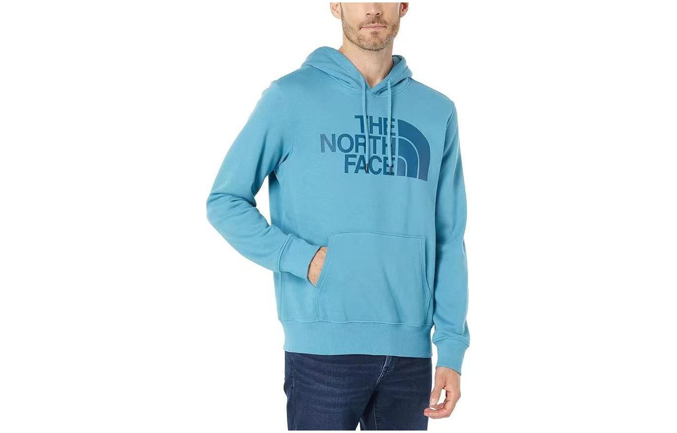 TNF Blue Half Dome Pullover Hoodie with Logo Print NF0A4M4C-4Y3
