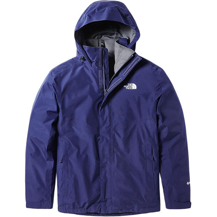 TNF Blue Hooded Zip-Up Jacket with Small Logo NF0A496X-JC6