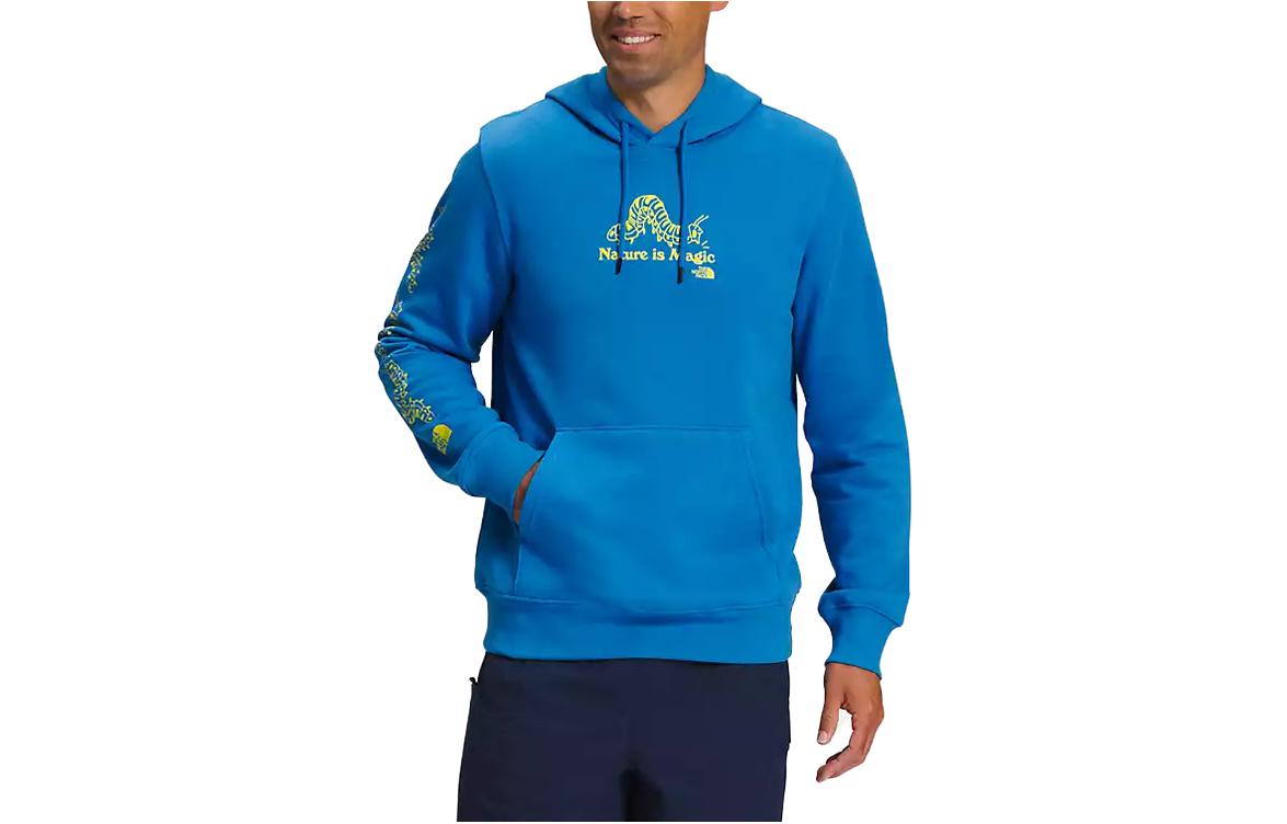 TNF Blue Hoodie with Letter and Insect Print NF0A811R-LV6