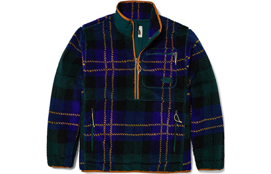 TNF Blue Jacquard Fleece Half-Zip Pullover Jacket NF0A7WUR-9C8