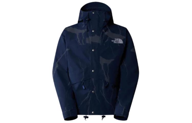 TNF Blue Letter Print Hooded Zip-Up Loose Jacket NF0A86ZR-SZI1