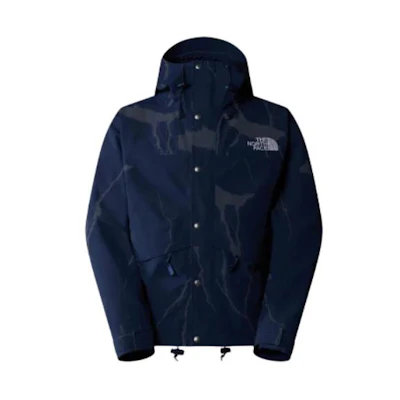 TNF Blue Letter Print Hooded Zip-Up Loose Jacket NF0A86ZR-SZI1