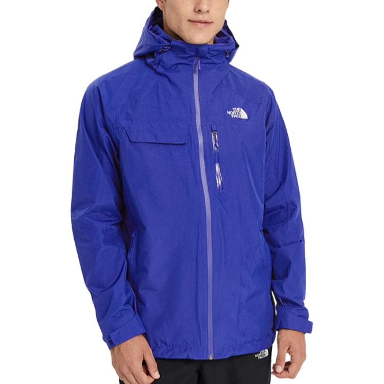TNF Blue Logo Embroidered Hooded Zip Jacket for Outdoor & Sports NF0A49B6-N8E