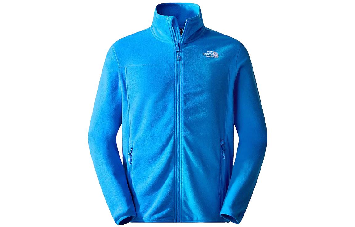 TNF Blue Logo Fleece Jacket for Men - Solid Color, Warm & Stylish NF0A855X-I0K