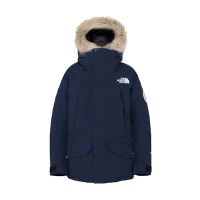 TNF Blue Logo Hooded Jacket with Detachable Fur For Men ND92342-UN