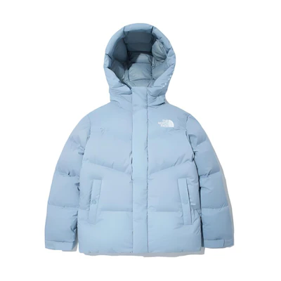 TNF Blue Logo Hooded Long Sleeve Down Jacket NJ1DM52L