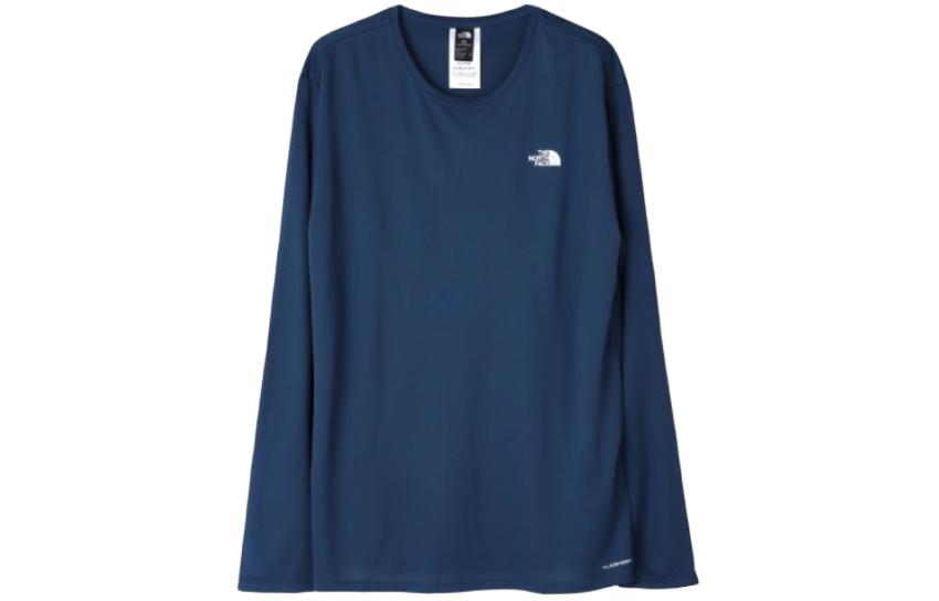 TNF Blue Logo Print Crewneck Long-Sleeve Sweatshirt NF0A82X8-HDC