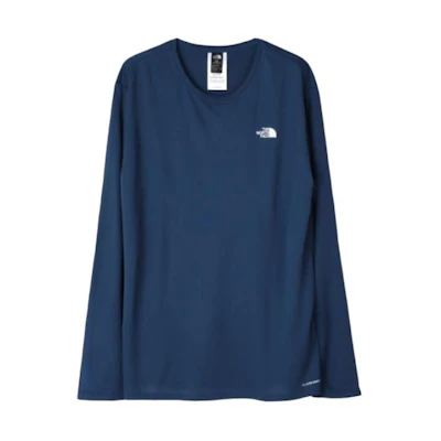 TNF Blue Logo Print Crewneck Long-Sleeve Sweatshirt NF0A82X8-HDC