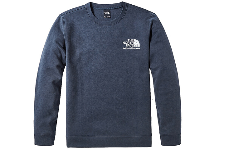 TNF Blue Logo Print Crewneck Sweatshirt - Soft & Casual NF0A498S-H2G