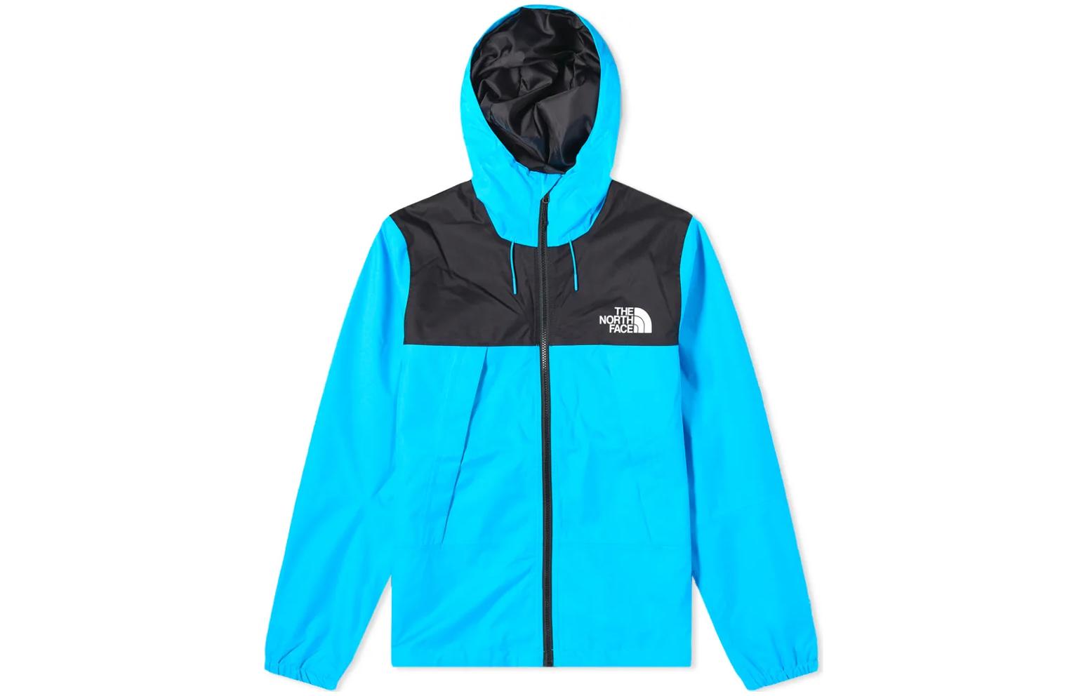 TNF Blue Logo Print Patchwork Hoodie Zip Jacket NF0A2S51-D7R