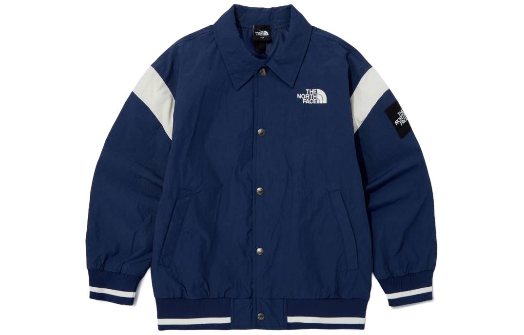 TNF Blue Loose-Fit Logo Print Long-Sleeve Jacket NJ3BQ04S