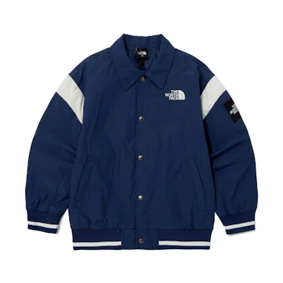 TNF Blue Loose-Fit Logo Print Long-Sleeve Jacket NJ3BQ04S