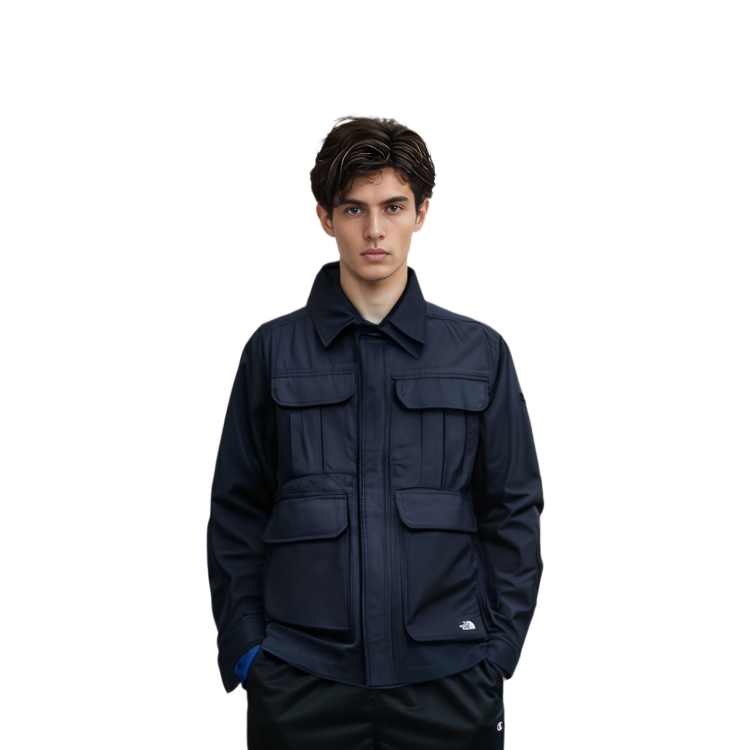 TNF Blue Outdoor Workwear Jacket Unisex with Logo Patch & Multiple Pockets NJ3BN51B 圖 5