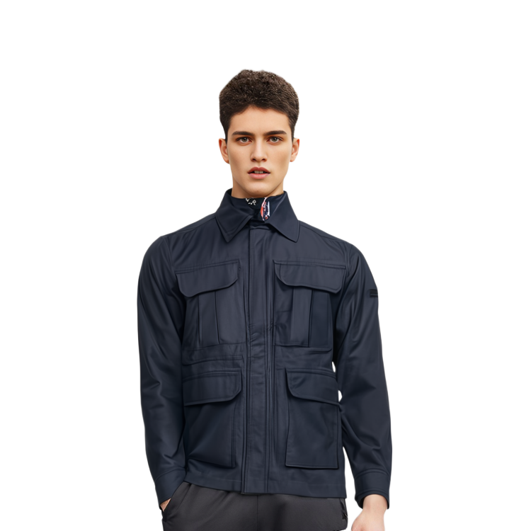 TNF Blue Outdoor Workwear Jacket Unisex with Logo Patch & Multiple Pockets NJ3BN51B 圖 6