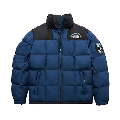 TNF Blue Patchwork High-neck Windproof Down Jacket NJ1DL56B