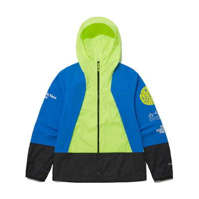 TNF Blue Patchwork Letter Print Zip Hoodie Jacket NJ3BP29C