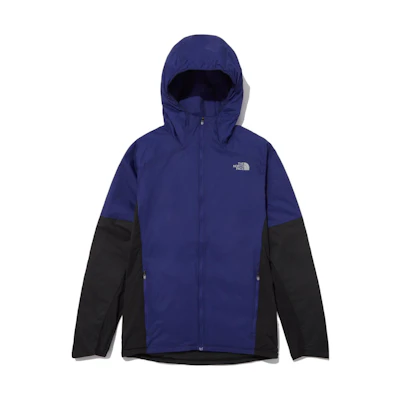 TNF Blue Patchwork Logo Print Hooded Zip Jacket NJ2HN70B