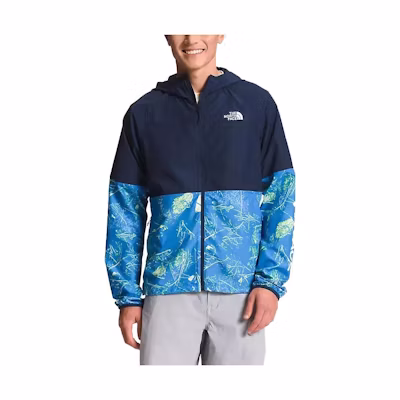 TNF Blue Patchwork Printed Hooded Jacket NF0A82QQ-IQZ