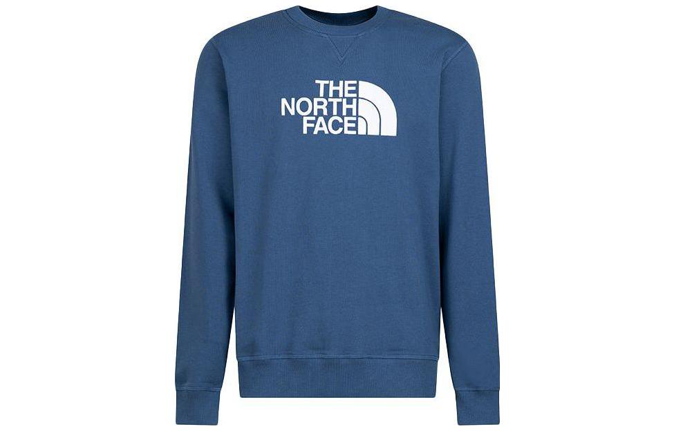 TNF Blue Pullover Crewneck Sweatshirt with Logo Print NF0A4T1E-HDC