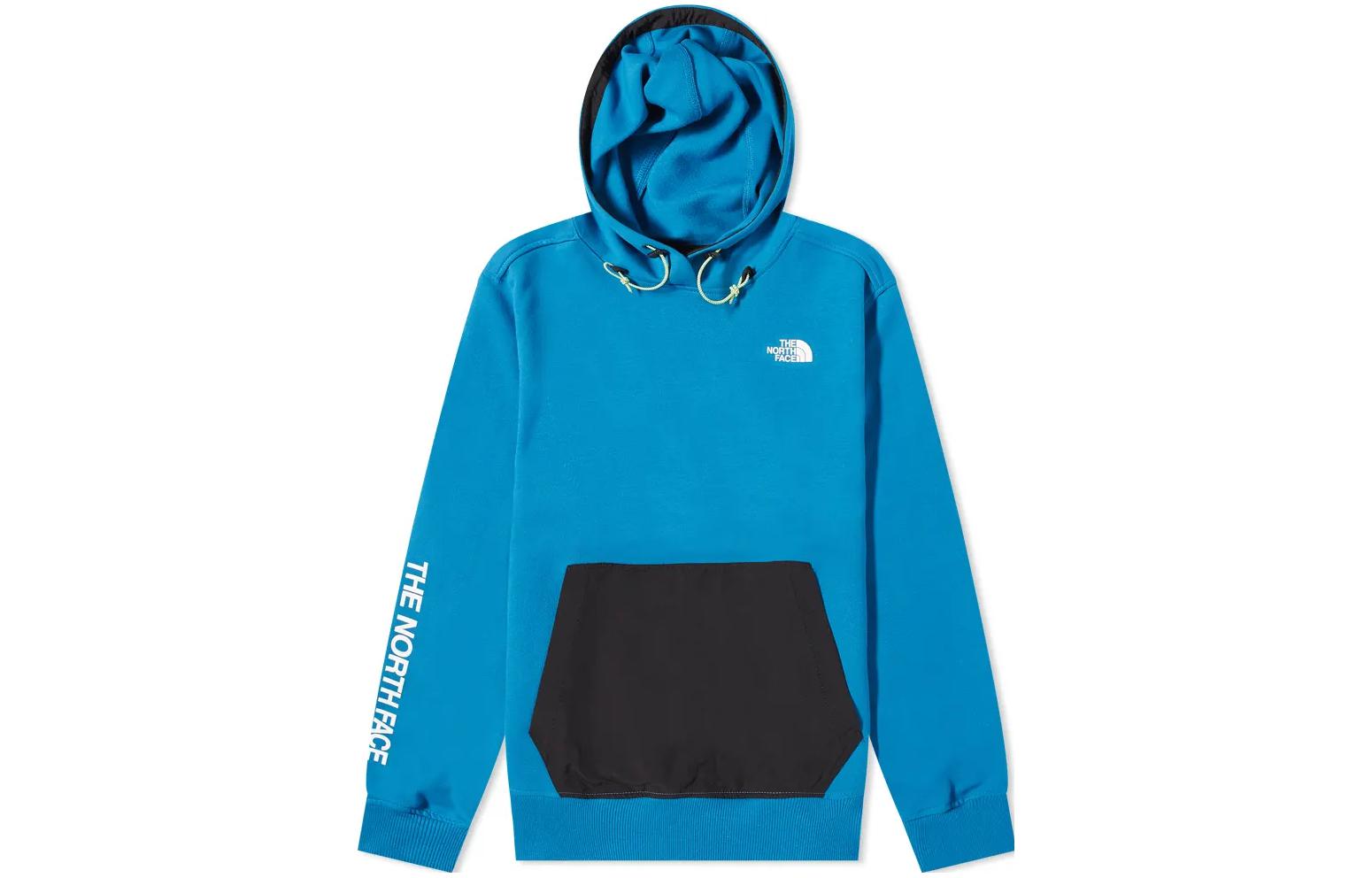 TNF Blue Retro Patchwork Logo Hoodie for Men NF0A5317-69N