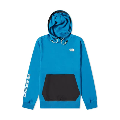 TNF Blue Retro Patchwork Logo Hoodie for Men NF0A5317-69N