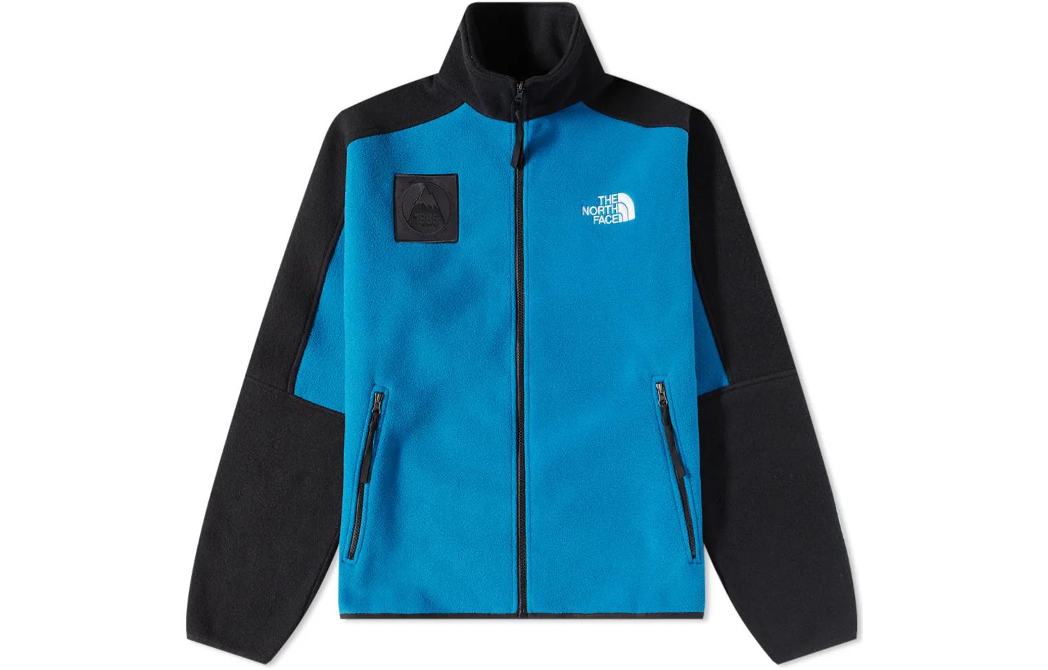 The North Face Blue Retro Sport Jacket with Logo Patch and Side Zipper Pocket NF0A5J5H-M19
