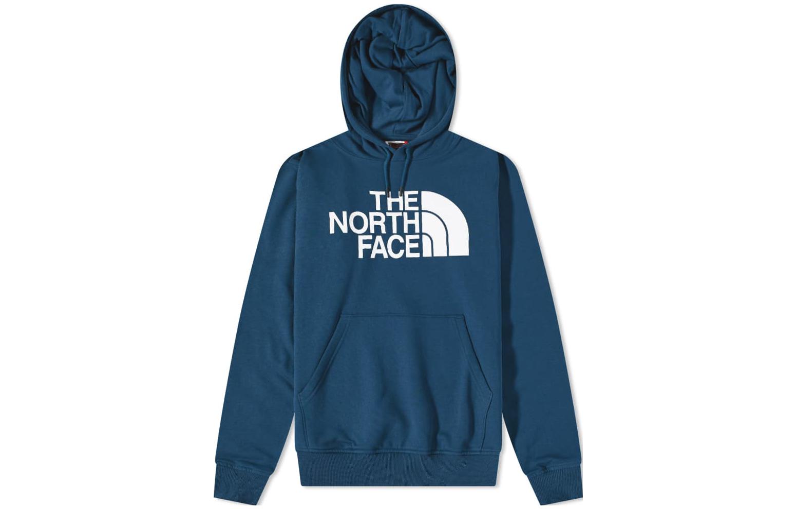 TNF Blue Solid Color Logo Hoodie Pullover Sweatshirt NF0A3XYD-BH7