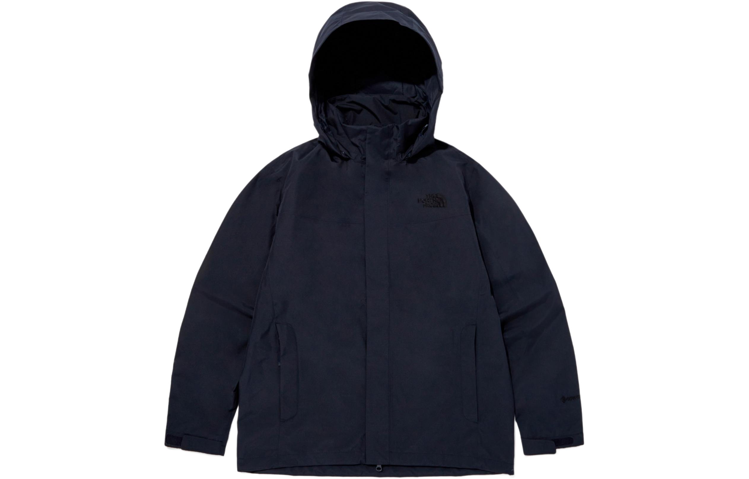 TNF Blue Solid Color Loose-Fit Hooded Zip Jacket NJ2GQ04B-NAV 圖 2