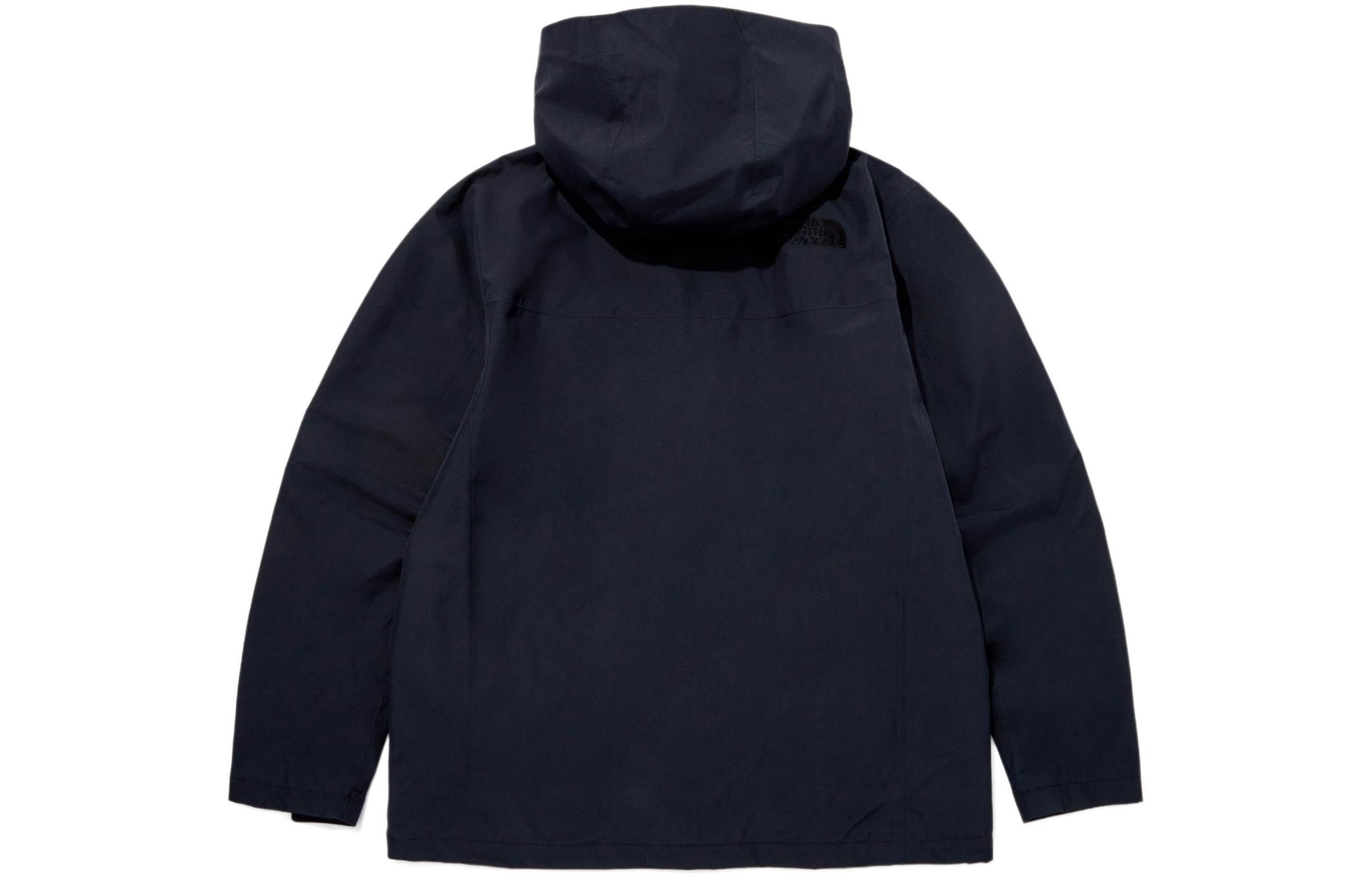 TNF Blue Solid Color Loose-Fit Hooded Zip Jacket NJ2GQ04B-NAV 圖 3