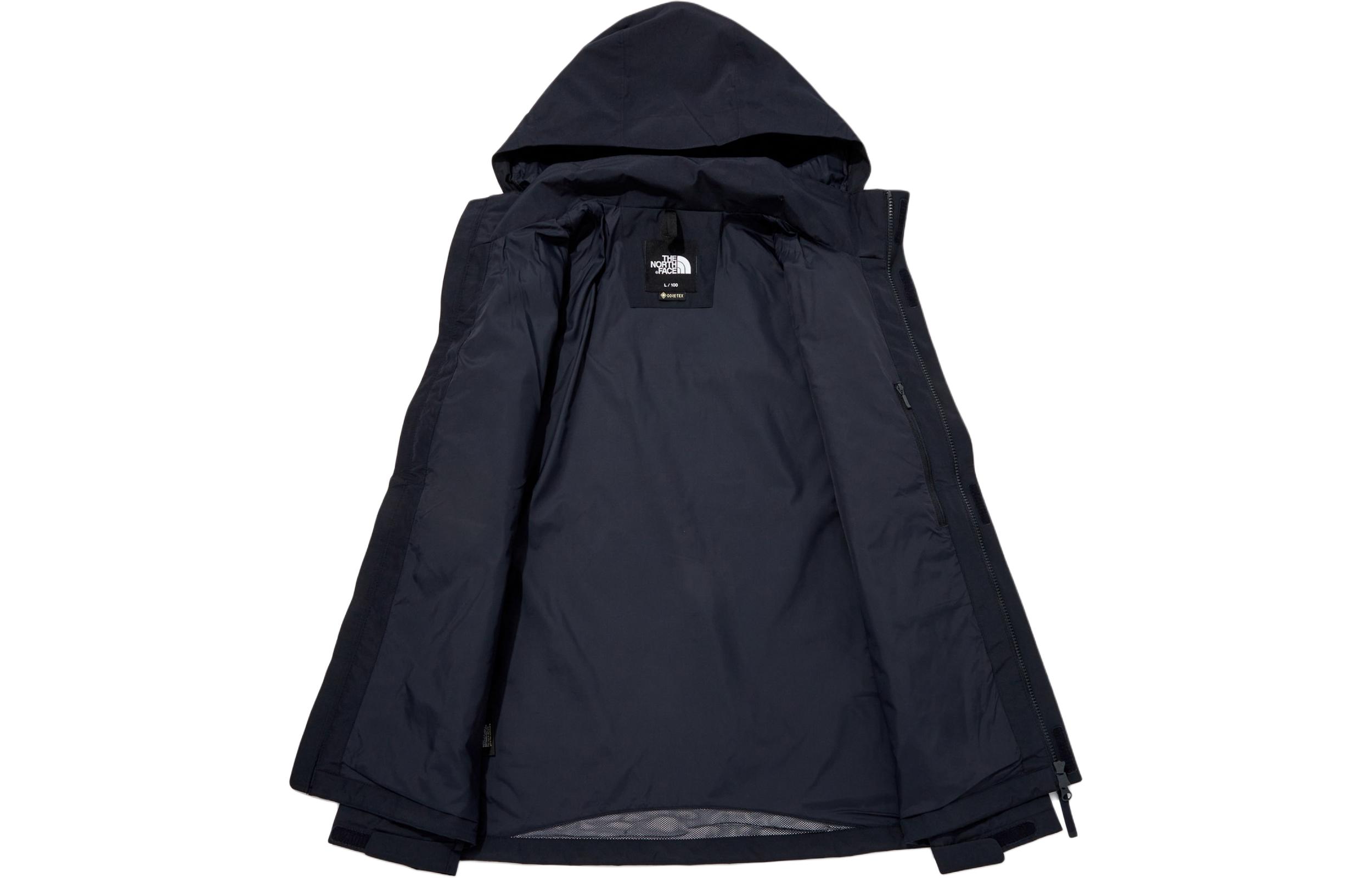 TNF Blue Solid Color Loose-Fit Hooded Zip Jacket NJ2GQ04B-NAV 圖 4