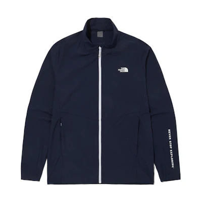TNF Blue Solid Logo Embroidered Zip-Up Jacket NJ3LN04B